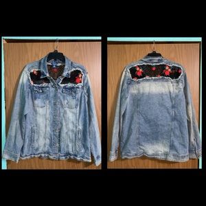 arizona jean company rose blue jean jacket